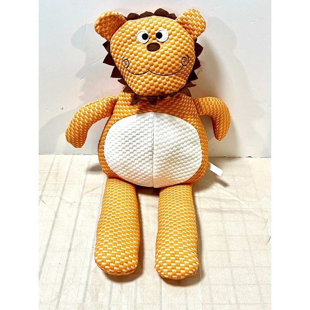 20" Dog Toy Patchwork Pet Lion Squeaker Plush Tuff Puff Squeak/ Grunt Puppy